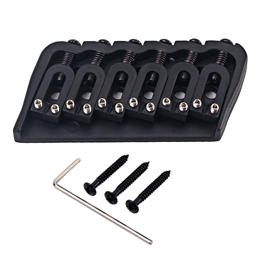 

6 String Electric Guitar Hard Tail Bridge Saddle Tailpiece With Wrench Screw