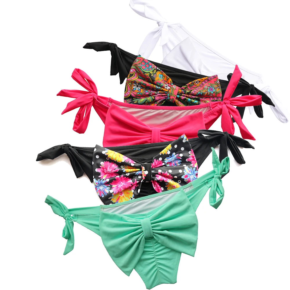

Women Bow Bikini Bottom Biquini Swimwear Sexy Bikinis Swimsuit Plus Size swim suit Brazilian Bottoms Cheeky Pink Black
