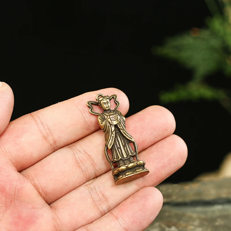 Чистая медь счастливый мальчик девочка Будда статуи орнамент брелок Подвески