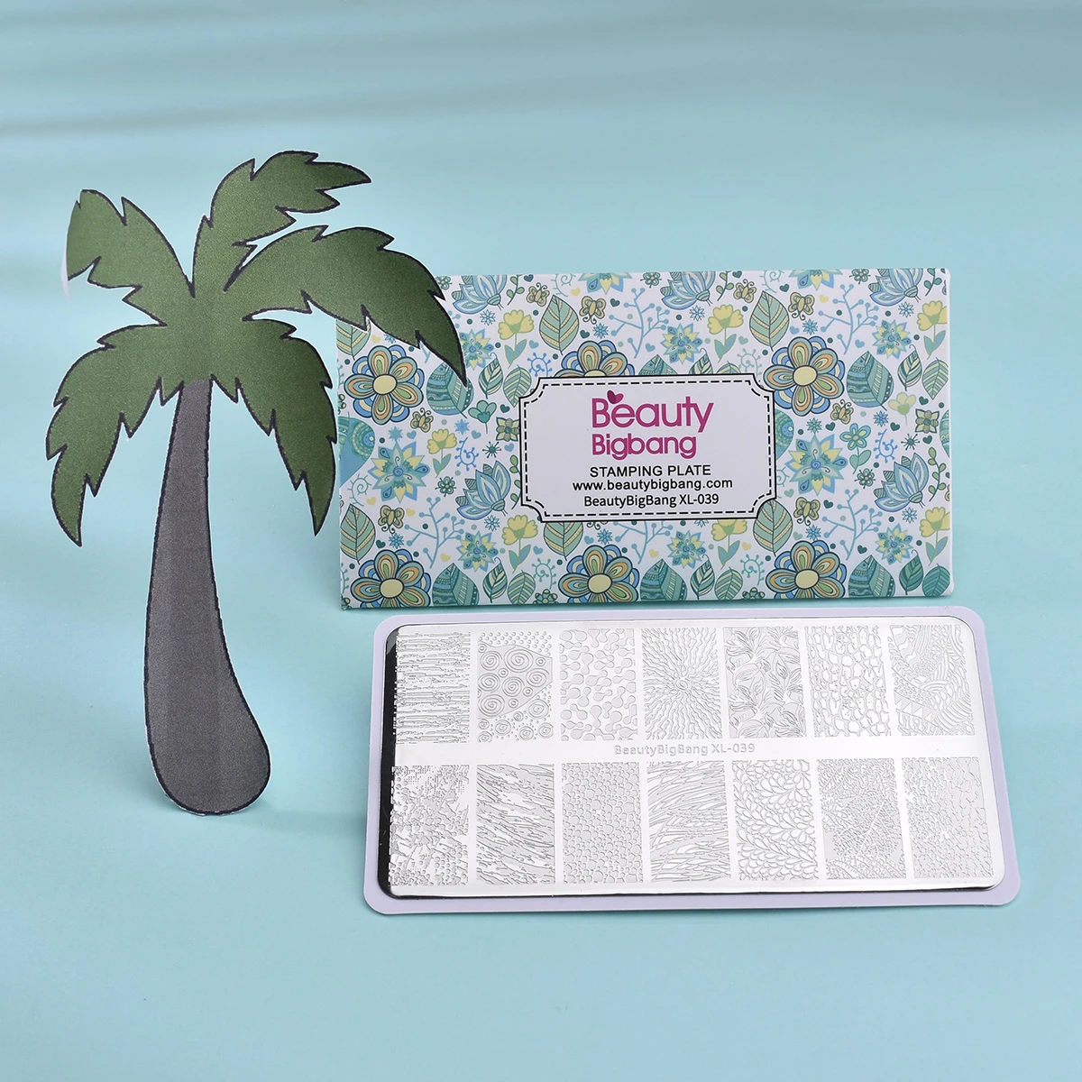 Пластина для стемпинга ногтей 6*12 см в стиле ретро с изображением цветов Листьев