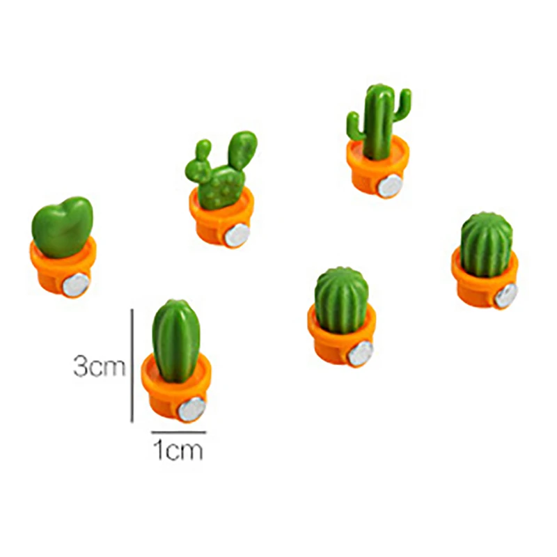 6 шт./компл. магниты на холодильник милый кактус сочные растения магнит кнопка