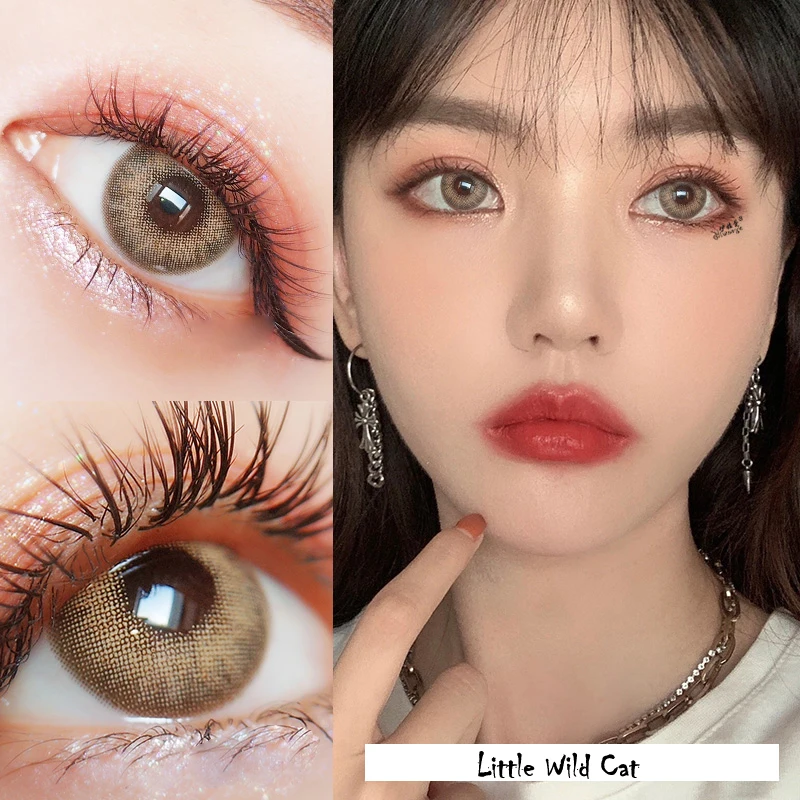 Beauty Coner-2pcs/pair Little Wild Cat Cosmetic Colored Contact Lens Animal Eye Color lenses | Красота и здоровье