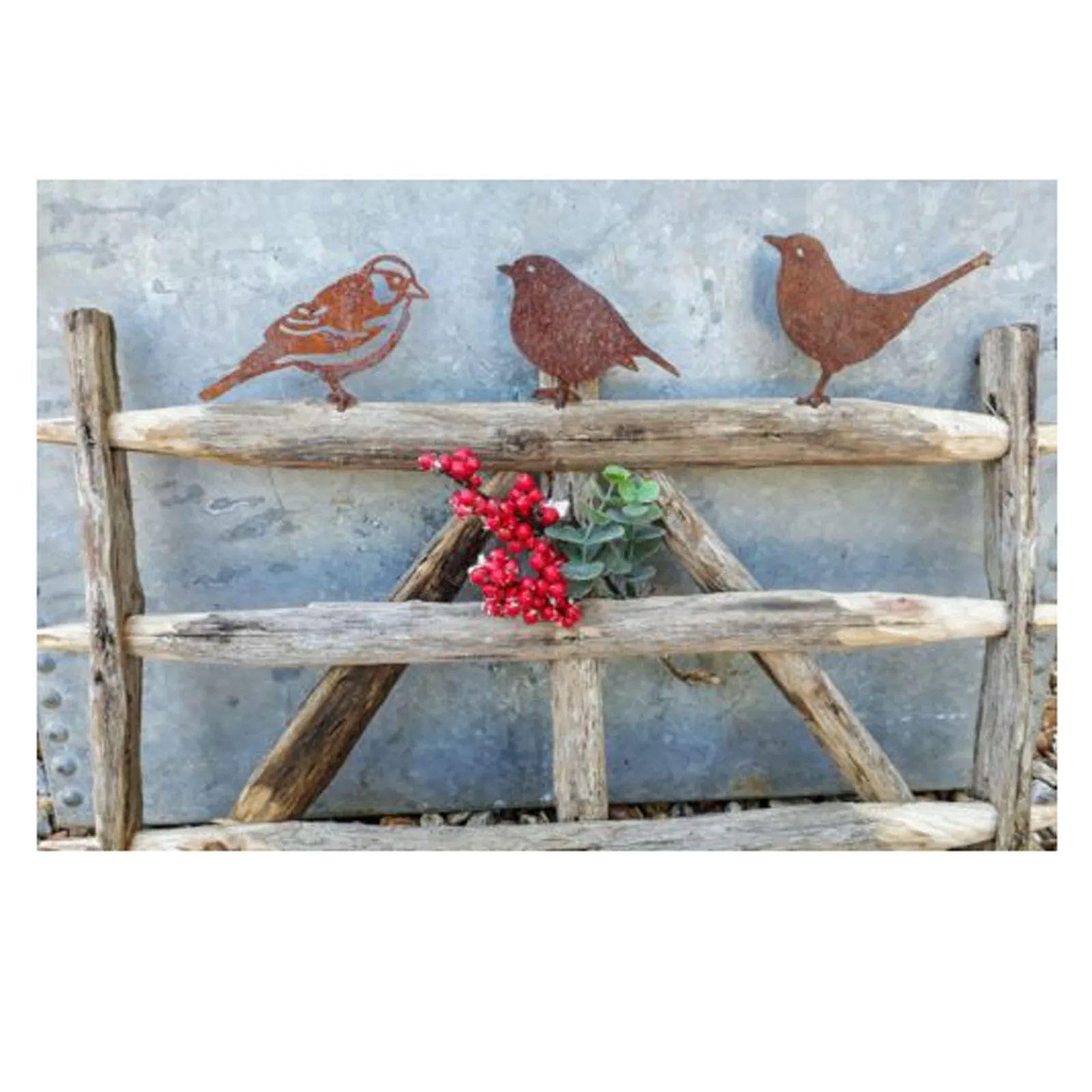 Украшение для сада уличный металлический садовый светильник в виде птиц Робин