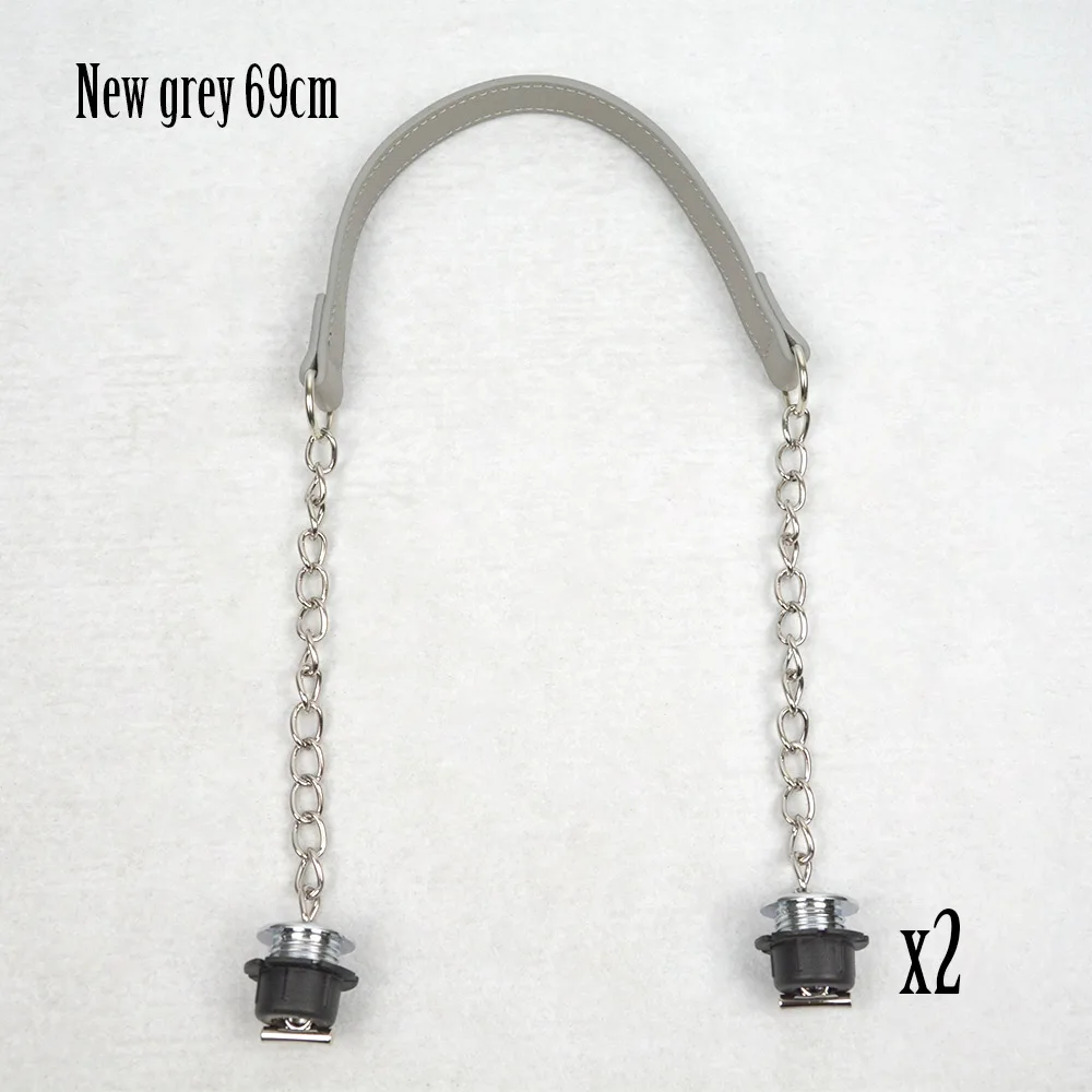 new grey Новинка, TANQU, 1 пара серебряных коротких толстых цепей Obag с металлическим напылением и винтом для сумки, женская сумка через плечо - Цвет: new grey