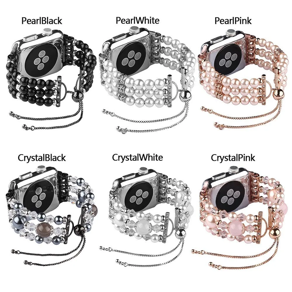 Модный браслет на запястье с жемчужиной ремешок для apple watch полосы 44 мм 42 iwatch серии 5 4 3 2 часы ручной работы браслет для девочек Замена 38 мм