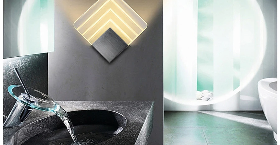 110 220 в акриловый светодиодный настенный светильник алюминиевый настенный светильник светильники бумажные фонарики настенный светильник s для дома лестничный светильник Led для ванной комнаты аппликация 12