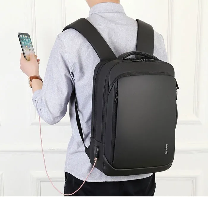 17 дюймов рюкзак для ноутбука 15,6 мужские рюкзаки бизнес ноутбук Mochila водонепроницаемый рюкзак зарядка через usb сумки Дорожная сумка