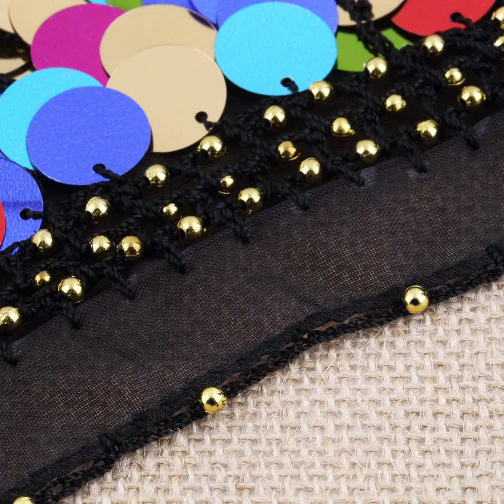 

Dancing Coin Chain Sequin Belly Dance Hip Skirt Scarf Wrap Belt Waistband
