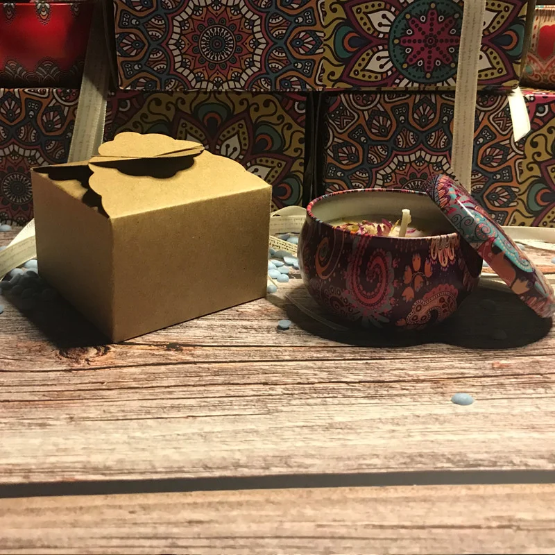 Ароматические свечи с цветами жестяная коробка аромат Ароматизированная свеча