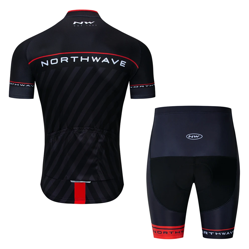 NW 2019 NORTHWAVE verano hombres ciclismo Jersey manga corta conjunto transpirable babero pantalones cortos ropa de bicicleta | Спорт и