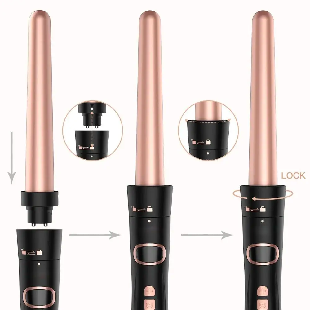 5 в 1 розовое золото локоны Волшебные электрические щипцы для завивки Керамика