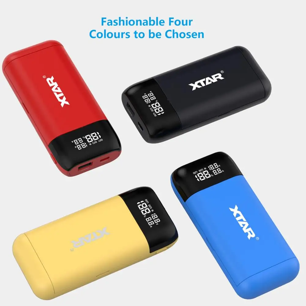 XTAR Мощность банк ЖК-дисплей USB Зарядное устройство QC3.0 Тип-C вход PB2S для 18700 20700 21700 18650 Батарея/только PB2 Батарея Зарядное устройство для 18650