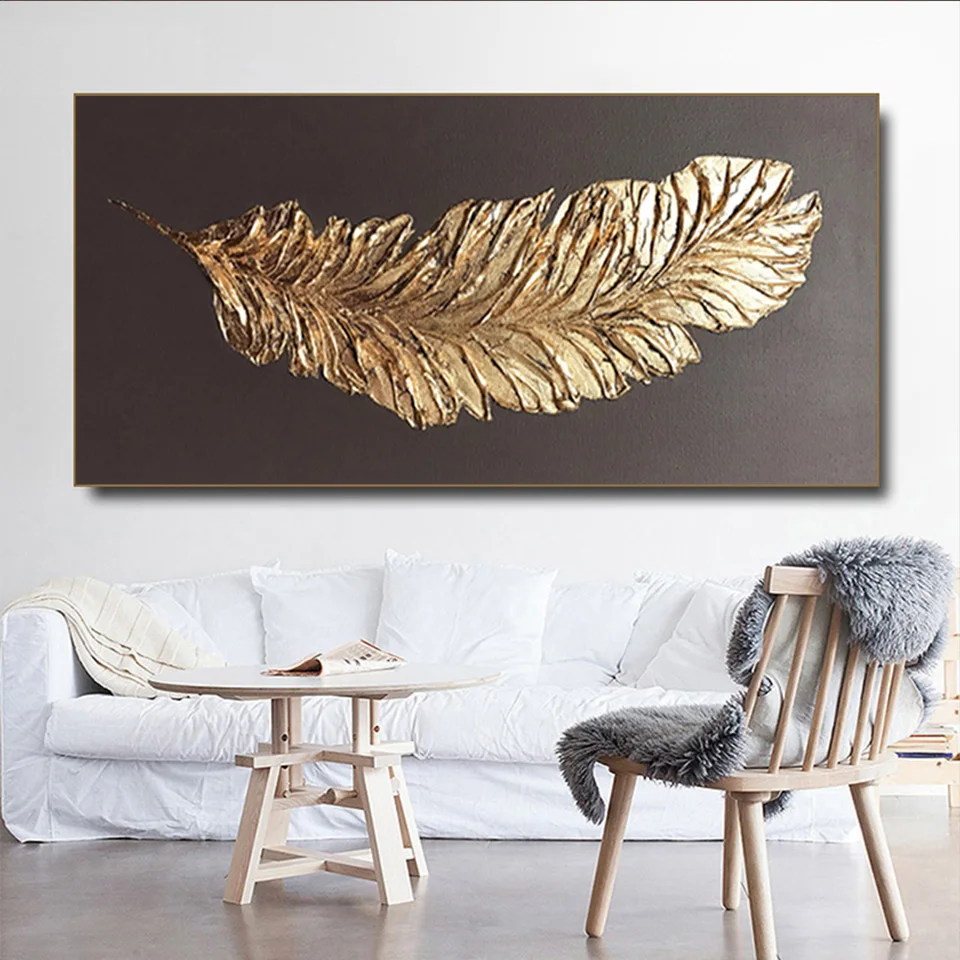 

Алмазная вышивка большого размера 5d «сделай сам», абстрактная картина с золотыми перьями, полноразмерная мозаика с квадратными и круглыми ...