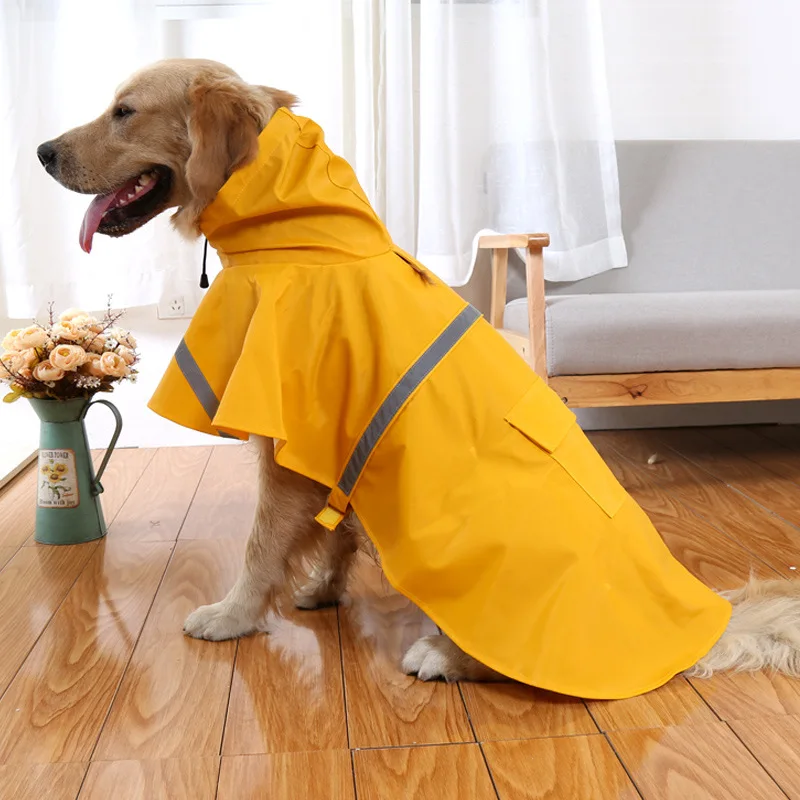 

Reflective Tape Dog Raincoat Clothes For Small Dog Jumpsuit For Dogs Cloak Female Waterproof Dogs Rain Coat Waterproof Jacket