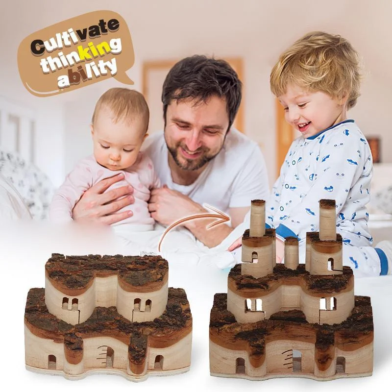 3D замок из массива дерева креативные чанбайские горы липы маленькое ремесло