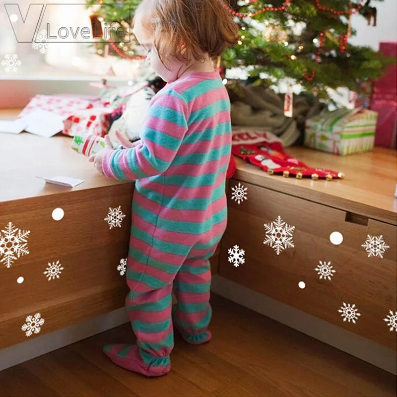 48 шт./компл. белая Рождественская зимняя Снежинка на стену зимние снежинки