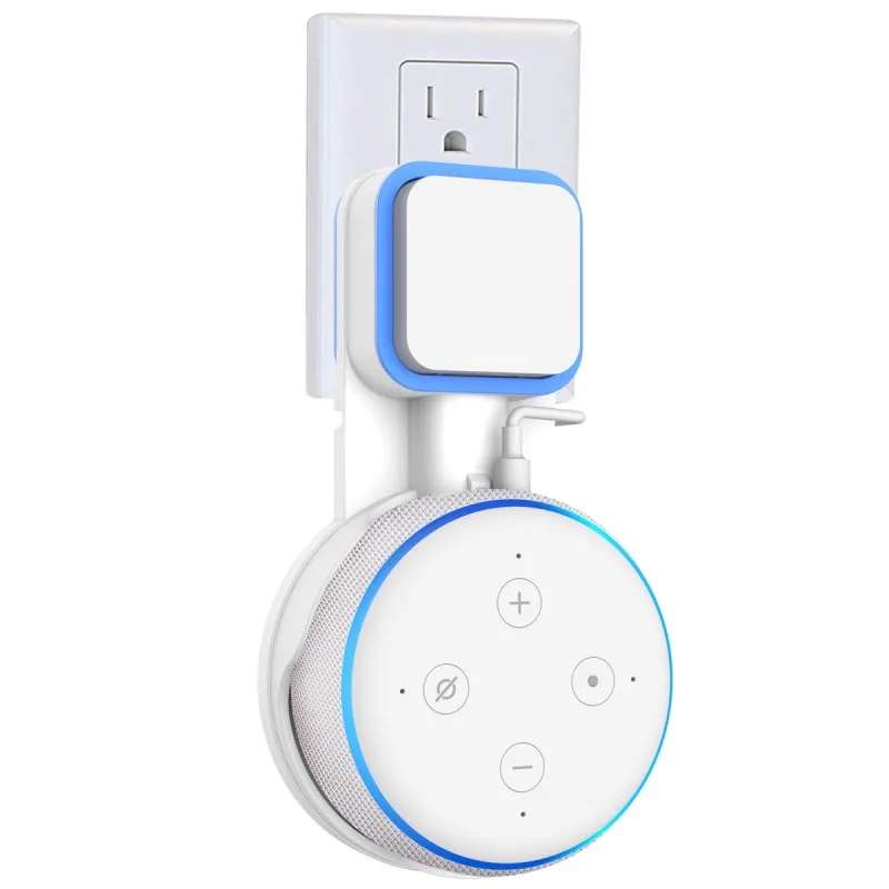 White Для Alexa Echo Dot 3-го поколения настенное крепление на розетку Вешалка Подставка держатель Чехол штекер, вставной крепежный стенд работа с Amazon Echo Dot3 - Комплект: White