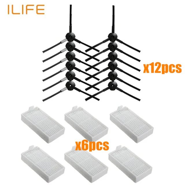8 Для ILIFE V50 V55 V5 V5s V3 V3s V5 Pro X5 V5s Pro Запчасти для пылесоса боковая щетка Hepa фильтр Швабра Ткань Пылезащитный фильтр Волшебная паста - Цвет: 8