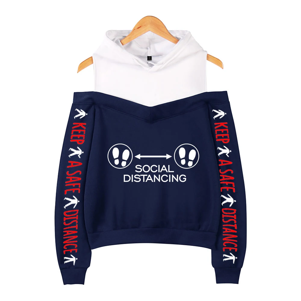 

2020 Social Distancing Sweatshirt Hoodies Streetwear Print Casual Women for Women Hip Hop Pullovers Full Young People O-neck