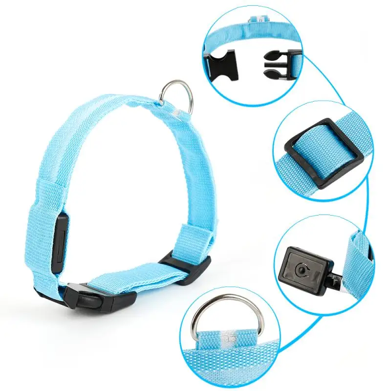 

Nylon Pet LED Light Up Dog Leash Collar Night Safety Brand Flashing Adjustable pet supplies