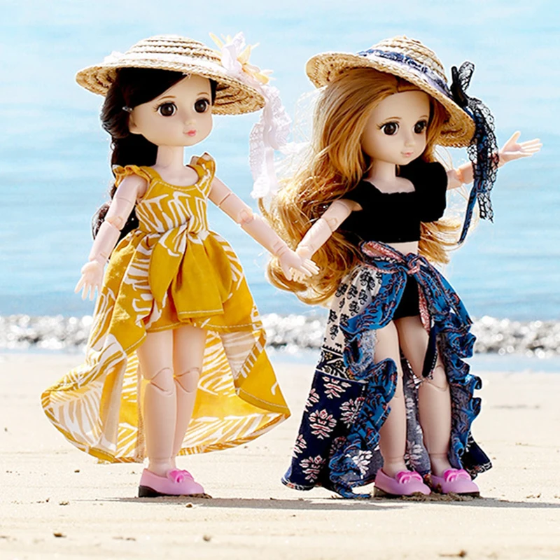

Новинка 30 см BJD кукла летнее платье 15 подвижных шарнирных кукол модный костюм игрушки Красота платье макияж BJD волосы DIY игрушка подарок для ...
