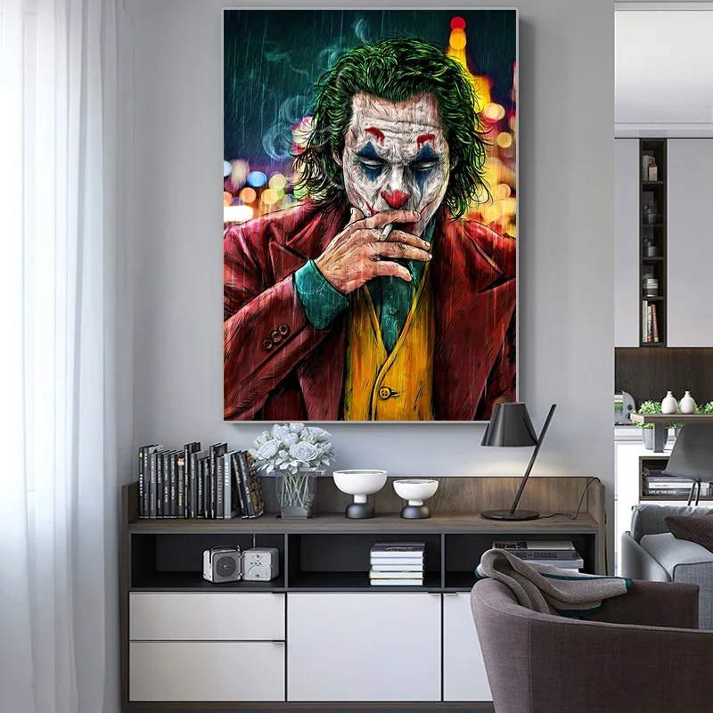 Американский фильм клоун курить Хоакин Феникс фигурка Картина на холсте плакаты