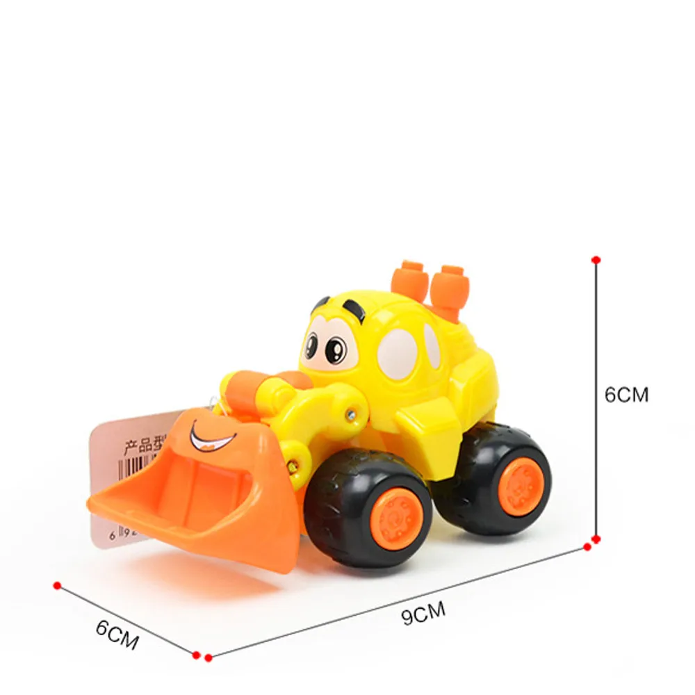 

1PCS Children Baby Boy Mini Toy Fun Cartoon Pull Back Q Version Engineering Model Plastic Gift Three-Color Random Color Kids Toy