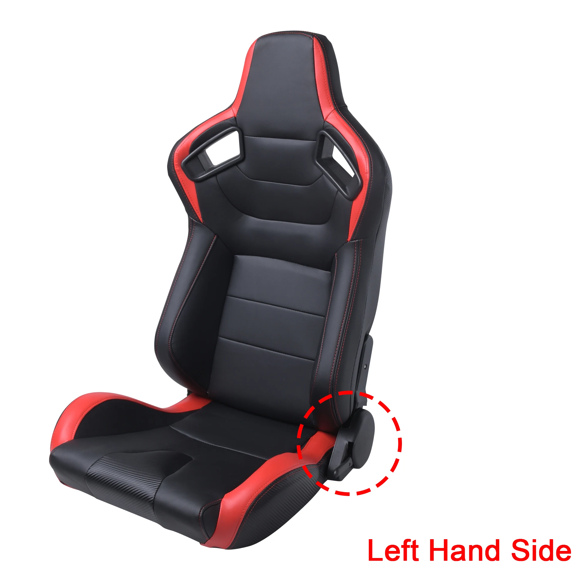 

Регулируемое гоночное сиденье, универсальное для спортивного автомобиля, сиденье-ведро для симулятора, черно-красное кожаное кресло из ПВХ