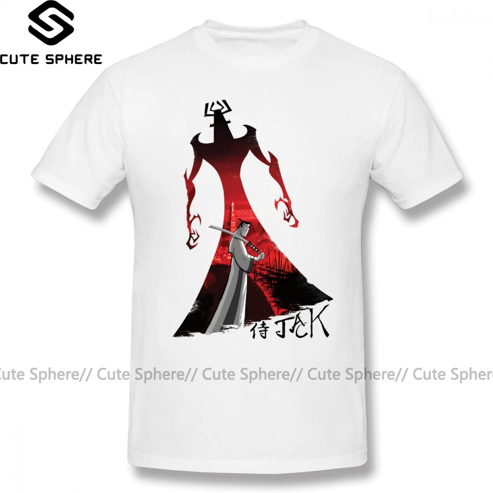 Самурай футболка с Джеком для мужчин забавная Футболка принтом 100 хлопковое