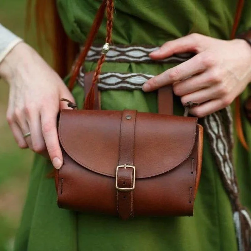 

Medieval Vintage Faux Leather Hip Bag Belt Bag Larp Purse Steampunk Cosplay Fantasy Costume Viking Celtic Belt Bag