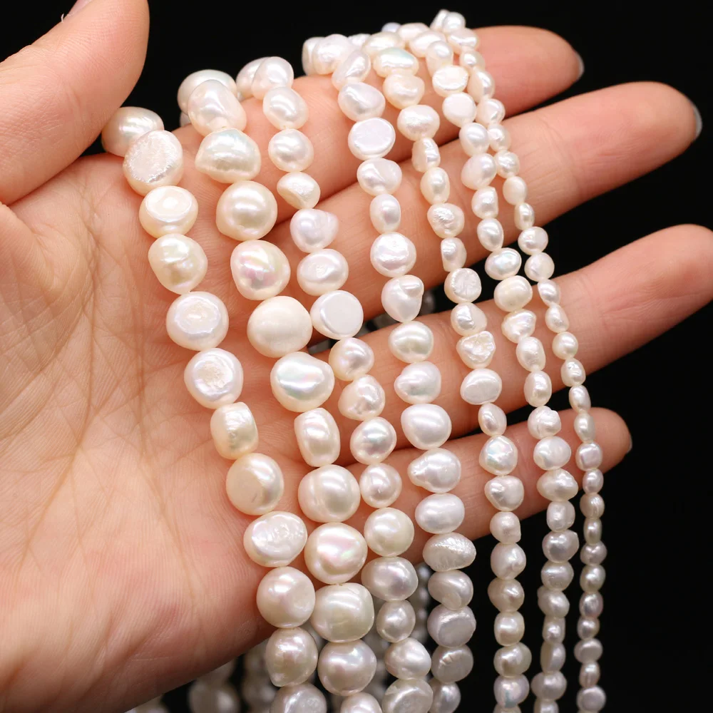 

Natural AA Freshwater Pearl Beads Glossy White Pearl Beads Punching for Jewelry Making DIY Necklace Accessories Size 5-10mm