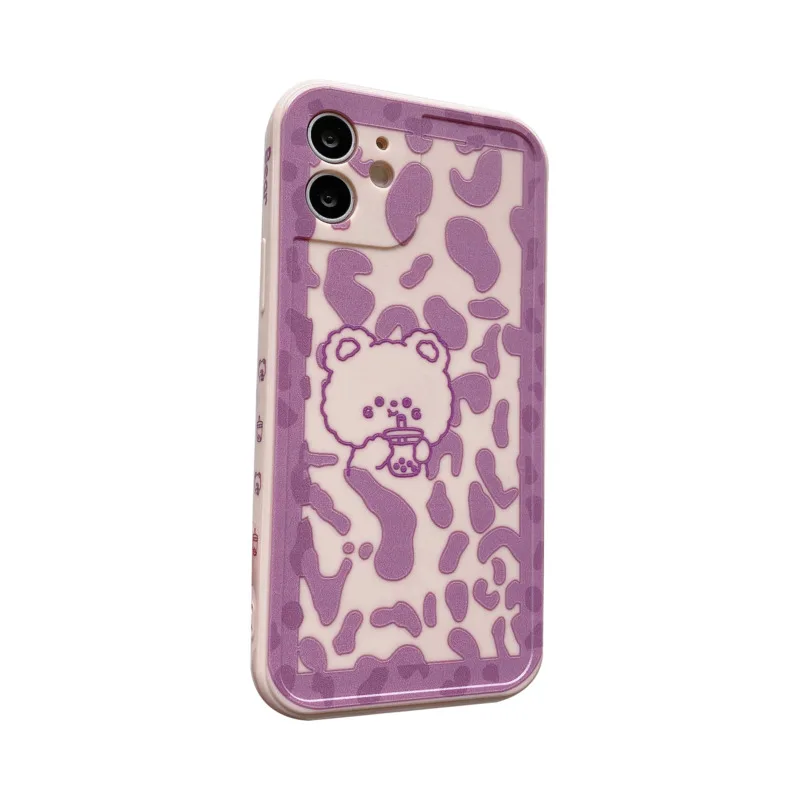 

The purple bear bunny phone case is suitable for iPhone11 12Pro Max mini X XR XS XSMax 8 7PluS anti-fall protective back cover