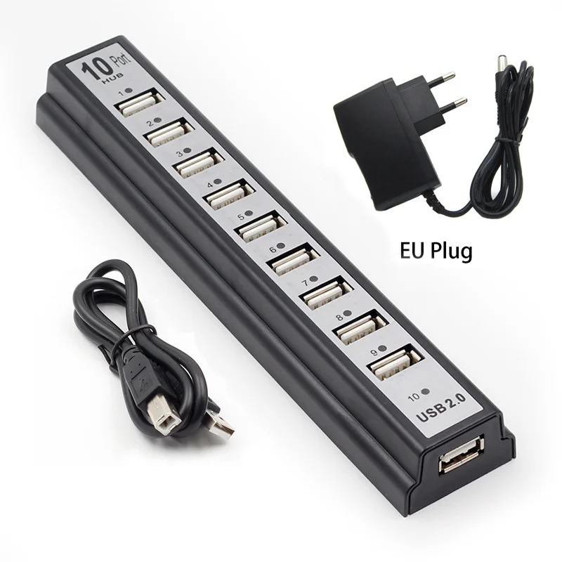Usb 2 0 10 портов разделители высокоскоростной КОНЦЕНТРАТОР 480 Мбит/с с адаптером