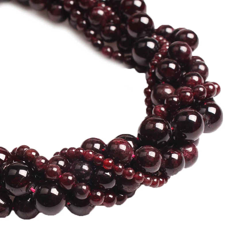 Бусины из темно красного драгоценного камня 2/3/4/5/7/10/12 мм|Бусины| |