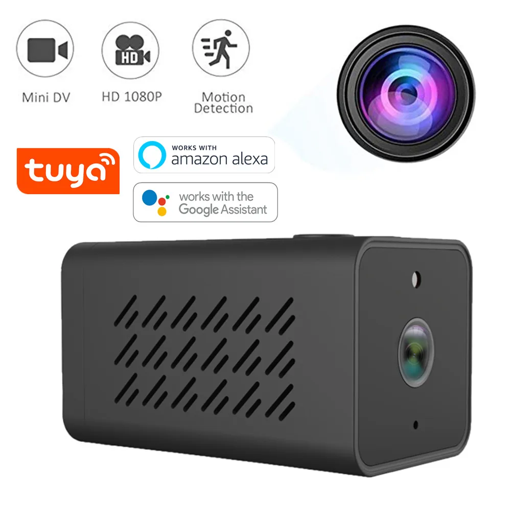 IP-камера Tuya Mini 1080P 2400 мАч на батарейках Wi-Fi с двухсторонним аудио широкоугольный