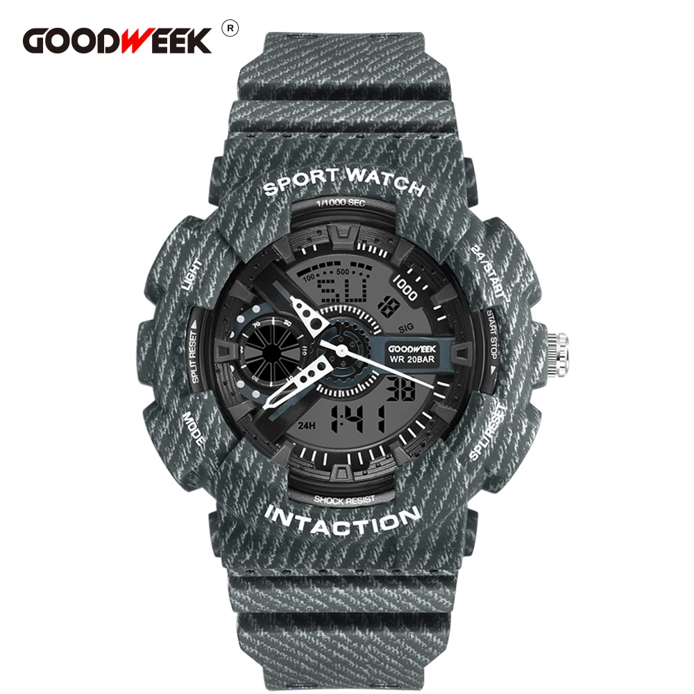 Часы GOODWEEK Мужские кварцевые в ковбойском стиле спортивные электронные