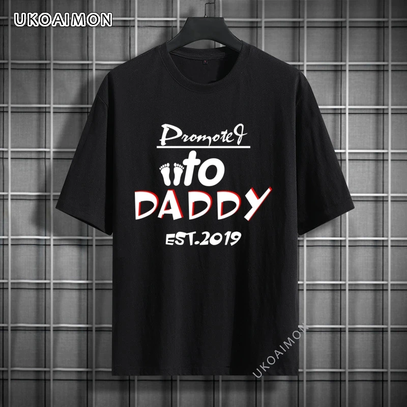 

Gift Promoted To Daddy Unique Crew Neck Tops T Shirt Special Funny Tees Cotton Men's T-Shirts Retro Comics T Shirts Unisex
