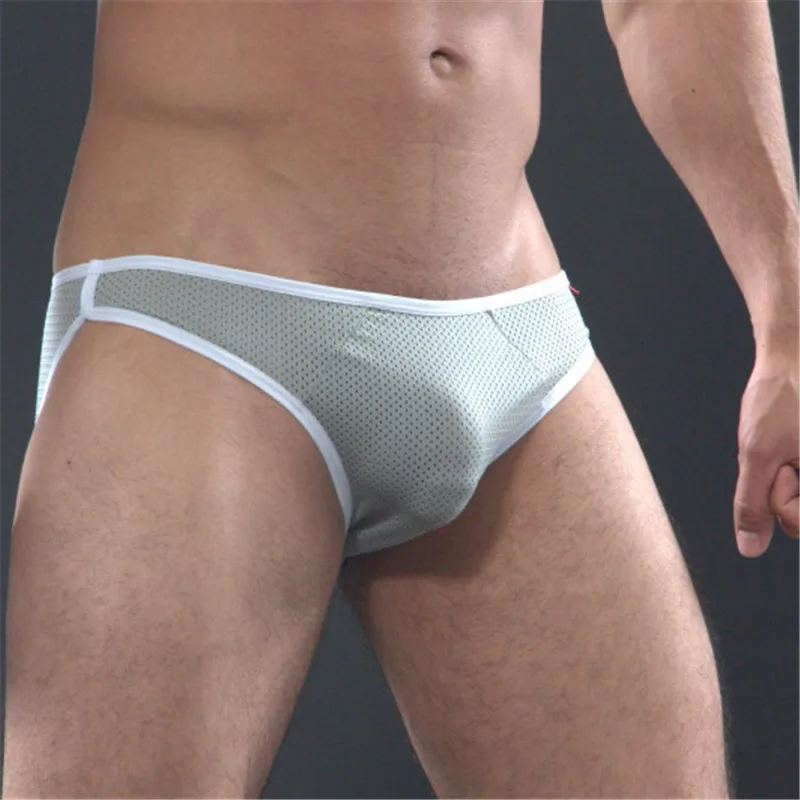 Мужское Сетчатое тонкое нижнее белье дышащие сексуальные модные трусы с низкой