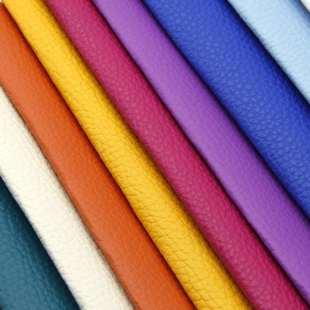 Ткань из искусственной кожи чистый цветной узор личи мелкая шагреневая