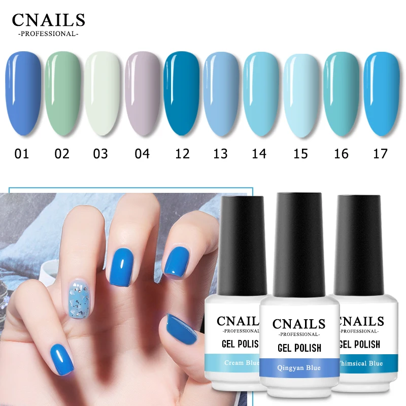 

CNails Blue Series Nail Polish Gel Soak Off UV/LED Semi Permanent 8ml Varnish Lakiery Hybrydowe Glitter Manicure Primer Nail Art