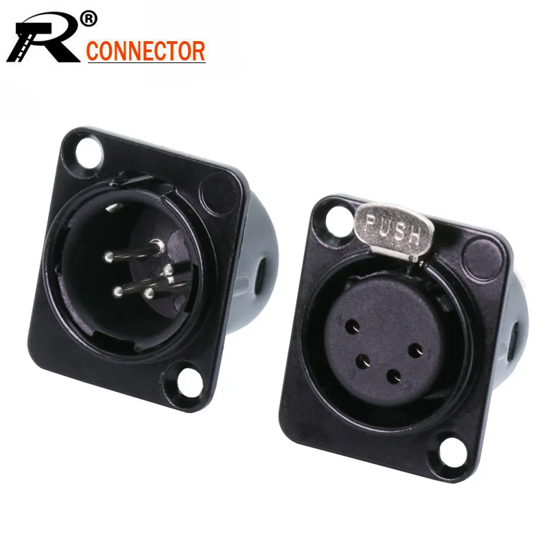 10 шт./лот 4Pin XLR Панельное крепление штекер/гнездо штекер разъем Микрофон MIC