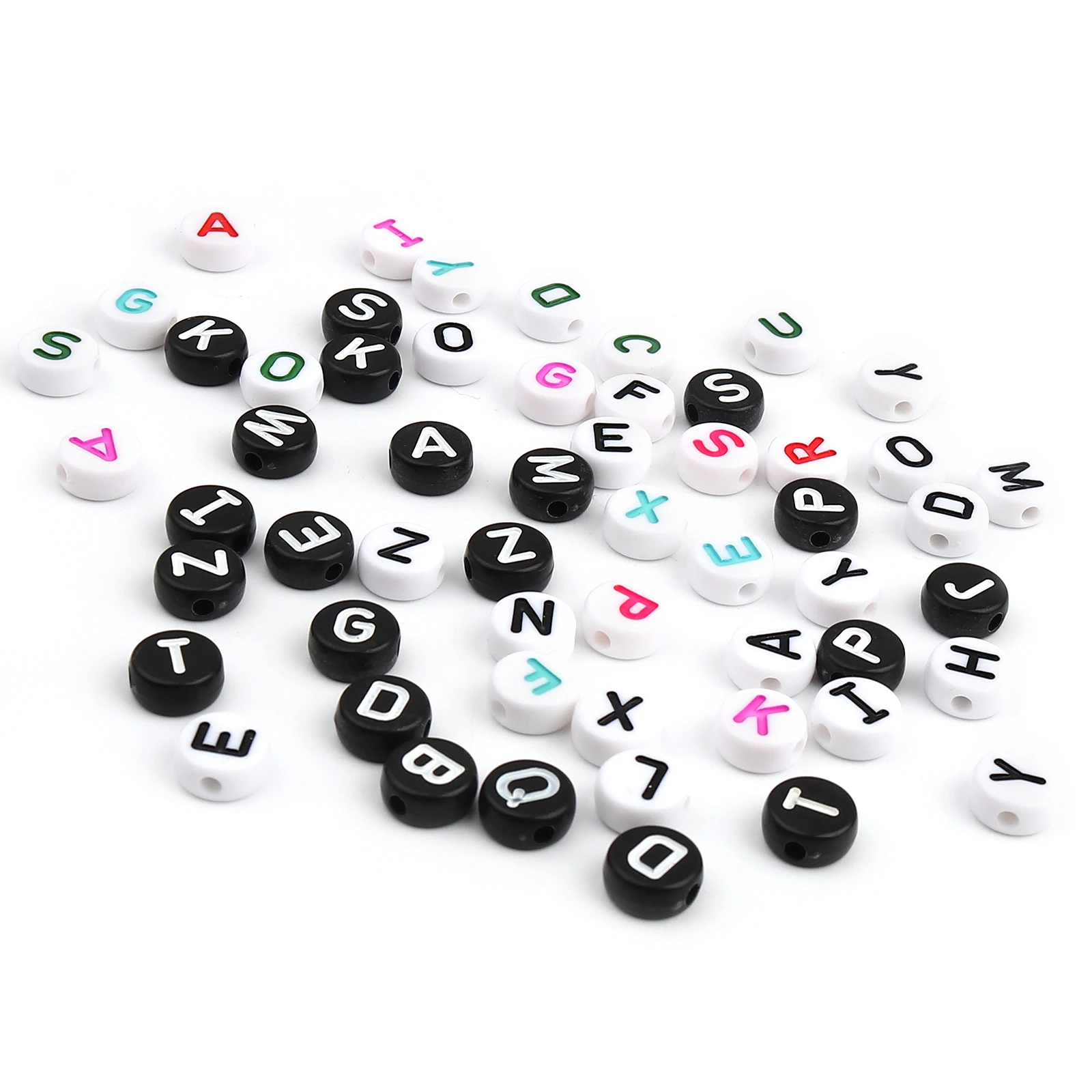 

English Letter Acrylic Beads For Women Handmade Round Beads DIY Making Necklace Bracelets Beads Party Jewelry Gift 10mm,200PCs