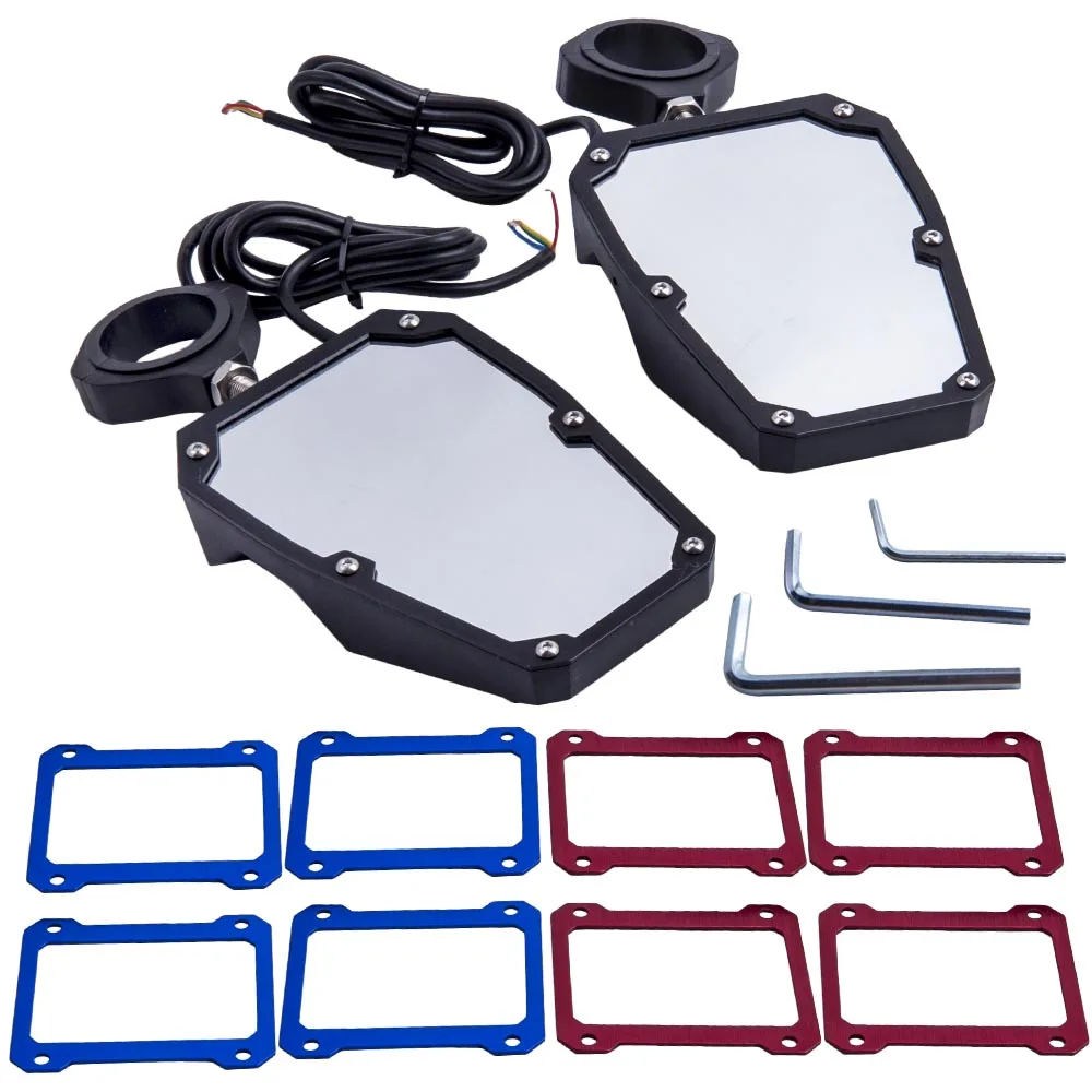 

Pair 1.75" Clamp UTV Rearview Side Mirror w LED Spotlight for Polaris RZR Can-Am