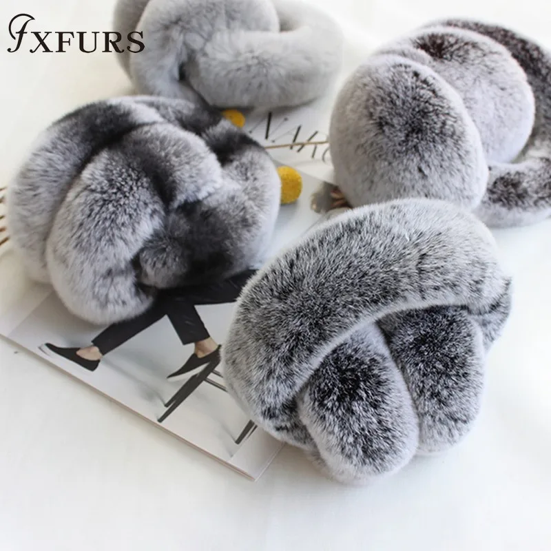 FXFURS, новинка, высокое качество, унисекс, настоящий мех кролика, наушники, женские, натуральный мех, теплые, зимние, детские, теплые, наушники