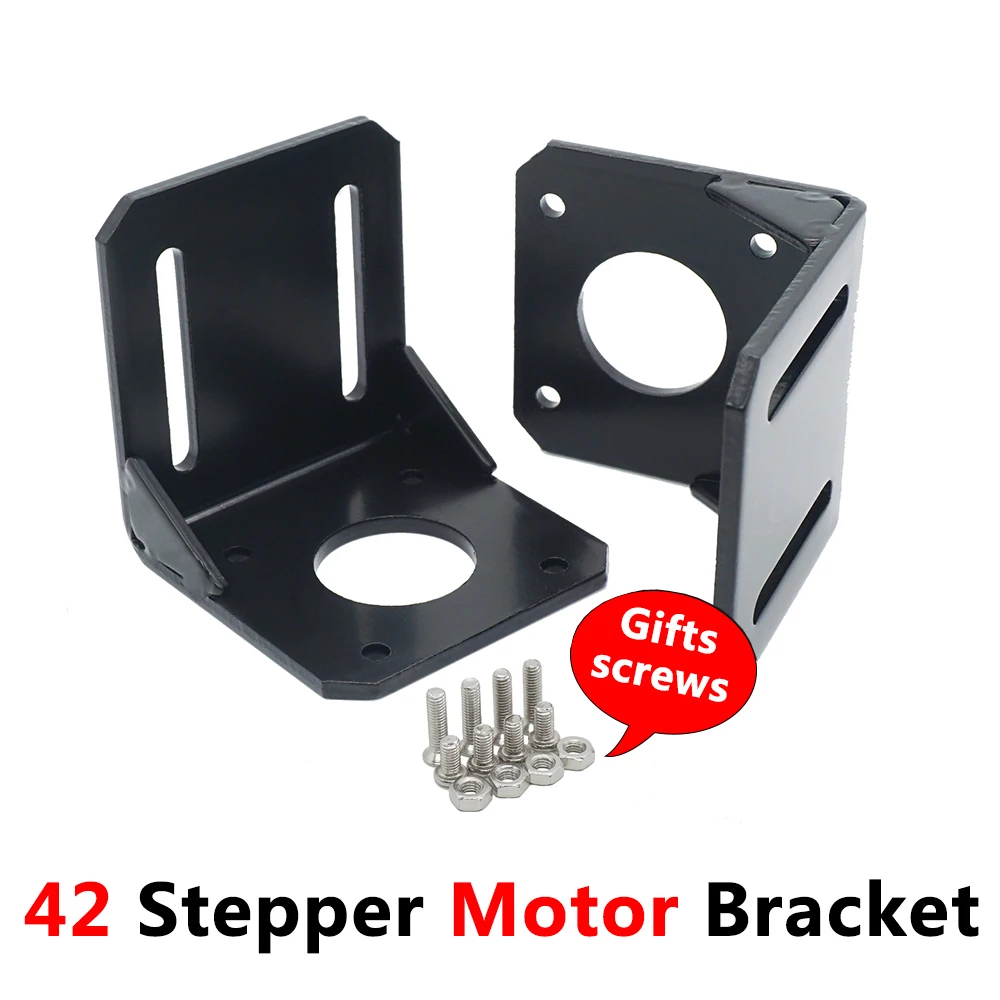 

42 Stepper Motor Bracket 3D Printer Parts Alloy Steel Frame Fixed NEMA17 L Structure Base 1pcs Gift Mounting Screw