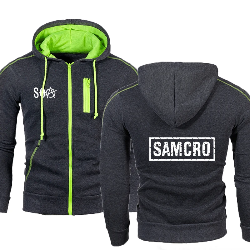 Мужская спортивная одежда SOA Sons of анархия the child new Fashion SAMCRO худи на молнии