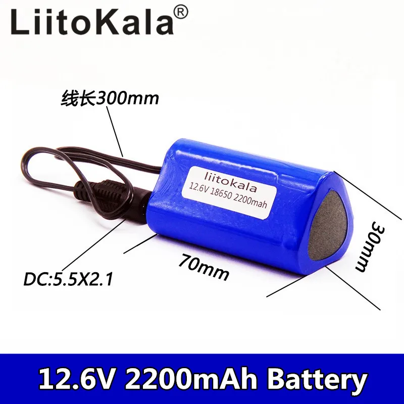 LiitoKala Высококачественная портативная перезаряжаемая литиевая батарея 12 в 2200 мАч