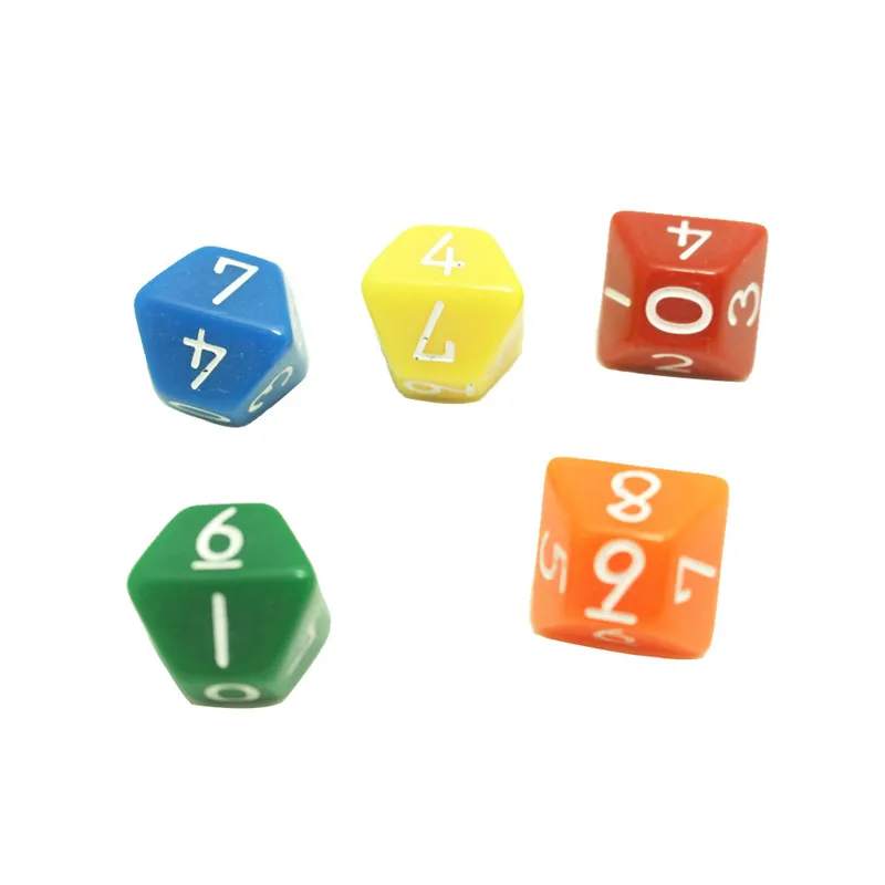 

10 шт. D10 номеров 0-9 10-Боковые кости для забавные вечерние Клубные Настольная игра математика учебные аксессуар Ранние обучающие игрушки 16,5 мм