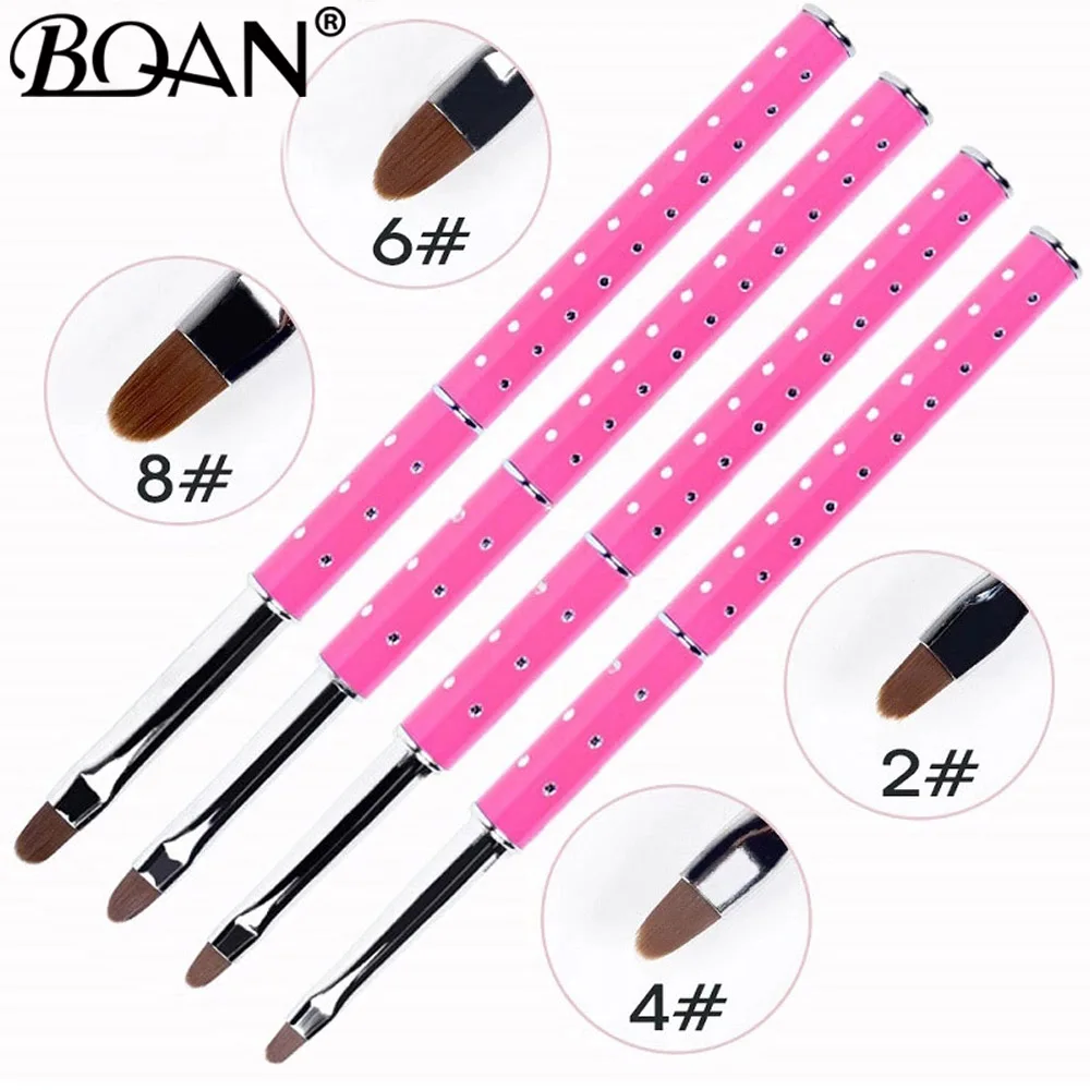 BQAN 1 шт. #2 #4 #6 #8 #10 #12 УФ гель для ногтей кисть дизайна градиентная розовая Цветная