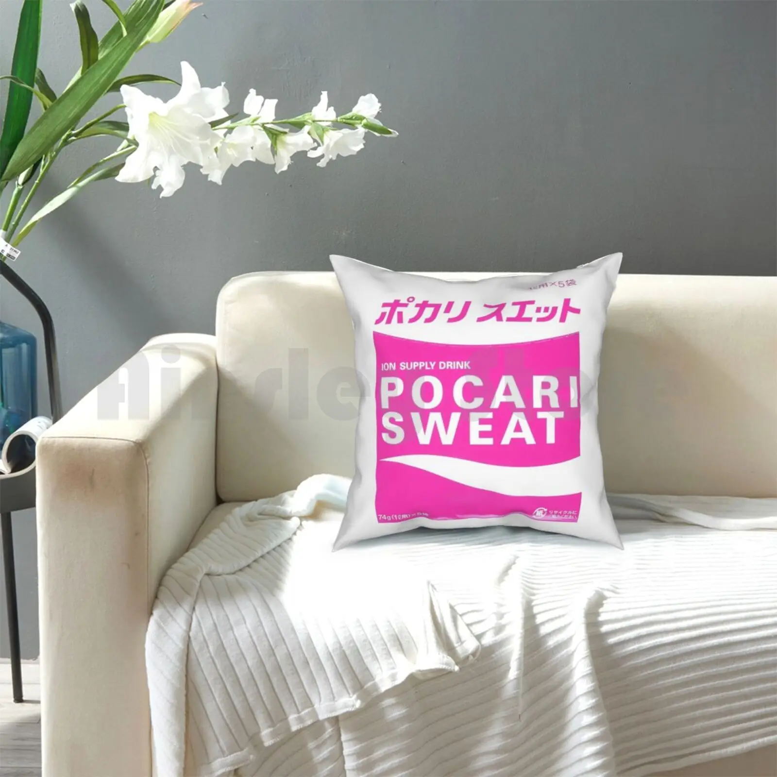 Pocari потовая розовая Подушка Чехол с принтом для дома мягкая фотообложка японский